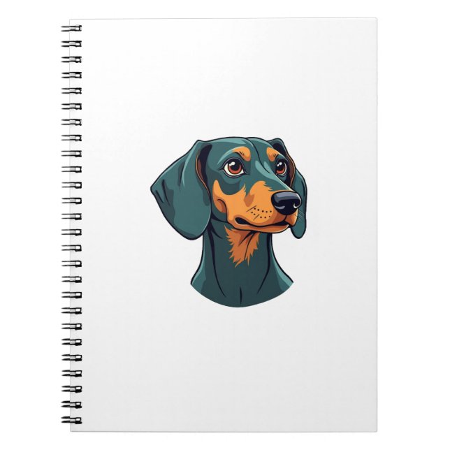 Carnet Vintage Dachshund Portrait Art Retro Dog Illustrat (Devant)