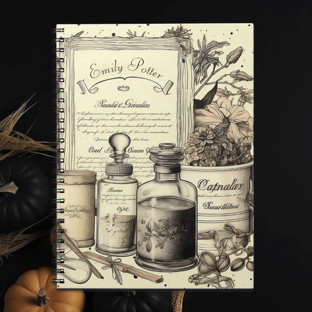 Carnet Vintage Dark Academia Botanique et Potion Custom (Créateur téléchargé)
