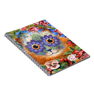 Carnet vintage d'art de chat de fleur de Louis