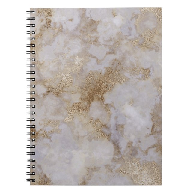 Carnet vintage de marbre d'or (Devant)