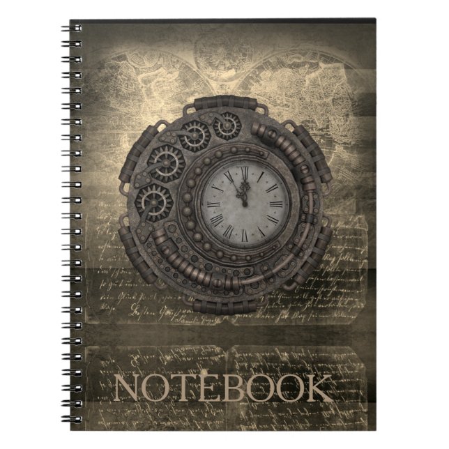 Carnet vintage de montre d'horloge de Steampunk (Devant)
