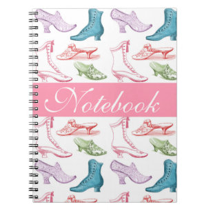 Carnet vintage de motif de chaussure