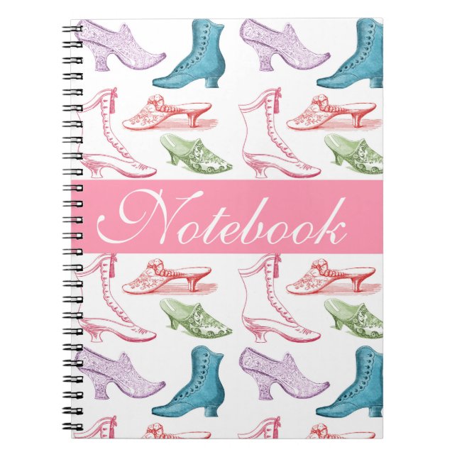 Carnet vintage de motif de chaussure (Devant)