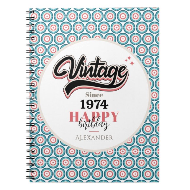 Carnet Vintage depuis - 1974 (Devant)
