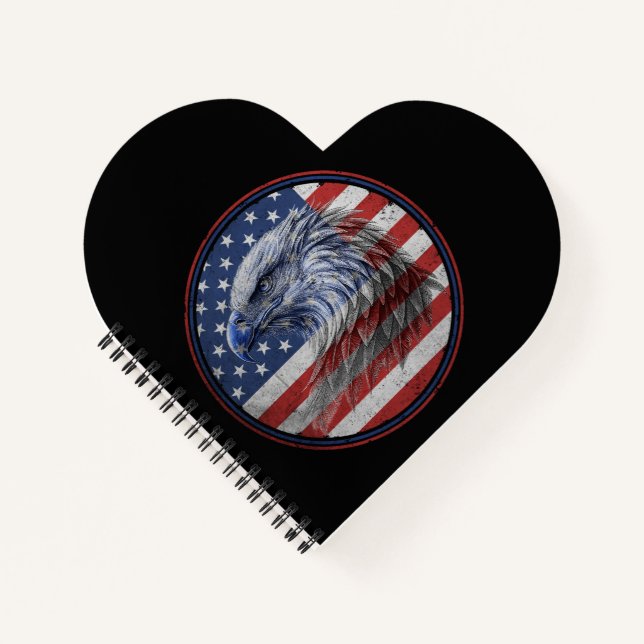 Carnet Vintage Distressed American Flag Eagle  (Devant)