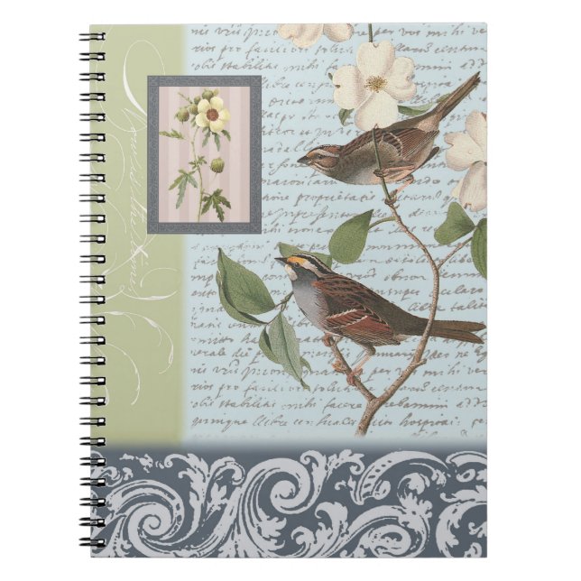 Carnet vintage d'oiseaux… (Devant)