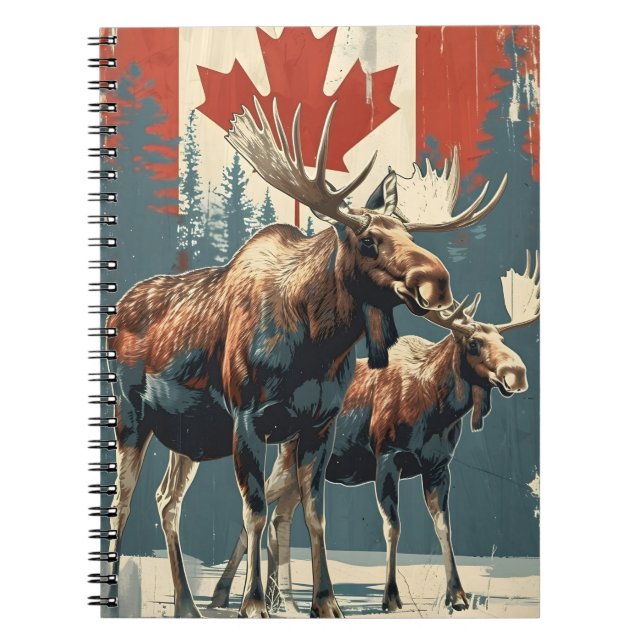 Carnet Vintage d'orignal canadien (Devant)