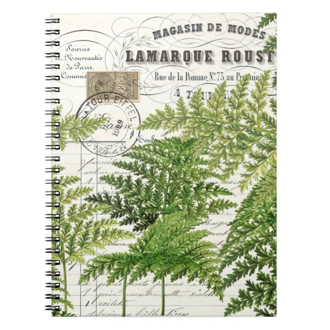 Carnet vintage du Journal Spiral Ferns (Devant)