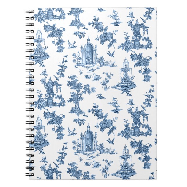 Carnet Vintage Fantastic Fountains and Trees Toile-Blue (Devant)
