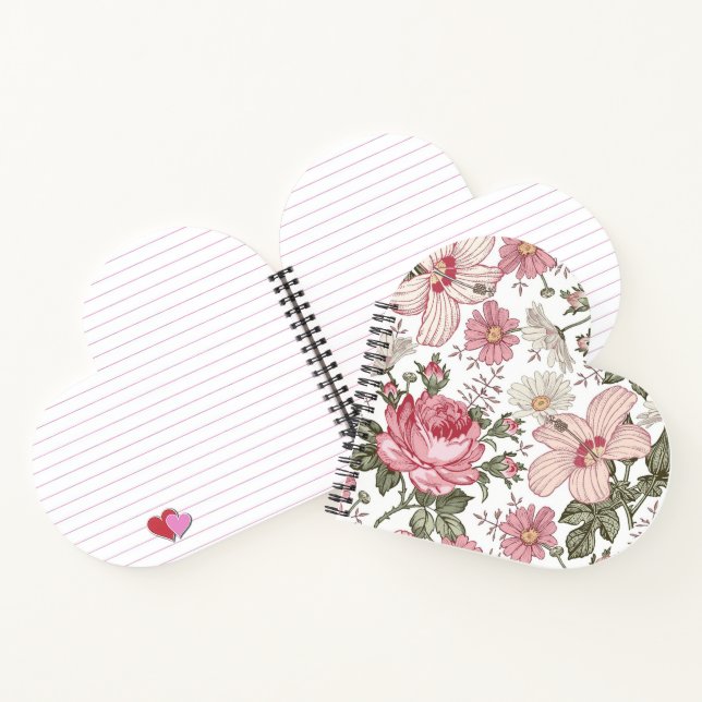 Carnet Vintage Floral Pattern with Roses (Intérieur)
