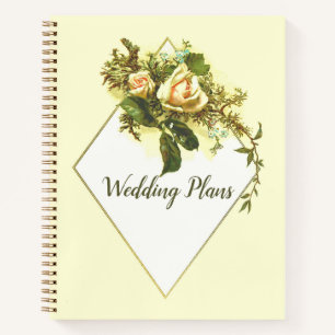 Carnet Vintage Floral Rose Wedding planner