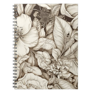 Carnet Vintage Floral Sepia Motif (9)