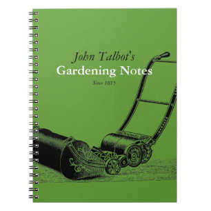 Carnet VINTAGE Gardening Tools Lawnmower 2 Garden Notes