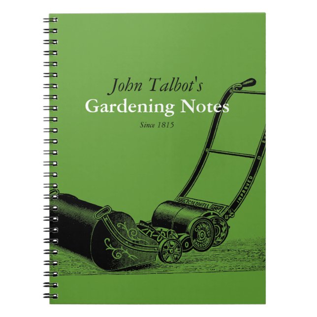 Carnet VINTAGE Gardening Tools Lawnmower 2 Garden Notes (Devant)