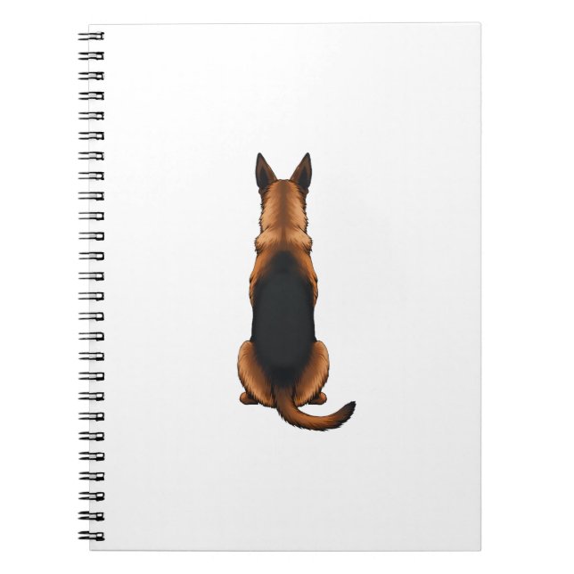 Carnet Vintage German Shepherd Back View Dog Illustration (Devant)
