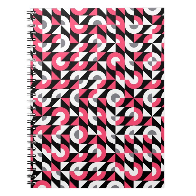 Carnet Vintage Glitch : Motif Abstrait géométrique (Devant)