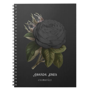 Carnet Vintage gothique noir Roses personnalisés