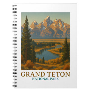 Carnet Vintage Grand Teton National Park Travel