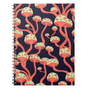 Carnet Vintage Graphics Champignons Motif sans couture