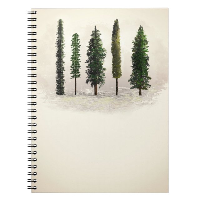 Carnet Vintage Green Forest Trees Rustic Woodsy (Devant)