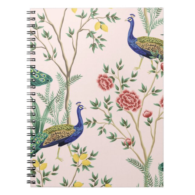 Carnet Vintage jardin citron arbre fruitier, plante, pois (Devant)