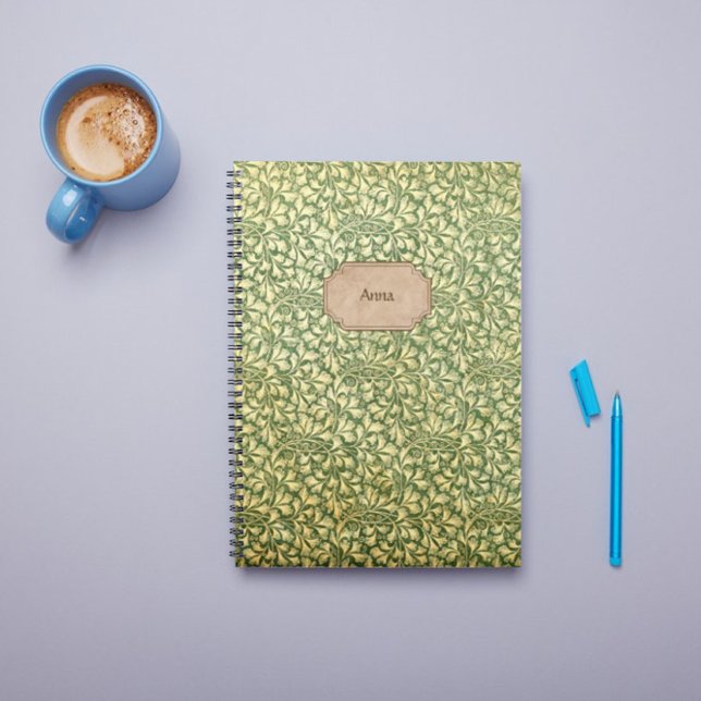 Carnet Vintage Jaune et vert nom du motif (Créateur téléchargé)
