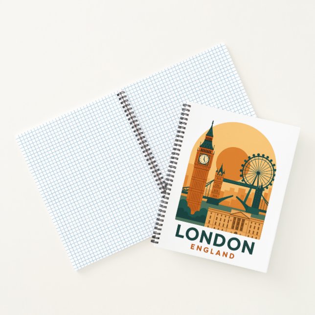 Carnet Vintage London England Travel | Retro  (Intérieur)