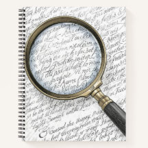 Vintage Magnifying Glass Ink Sketch Notebook