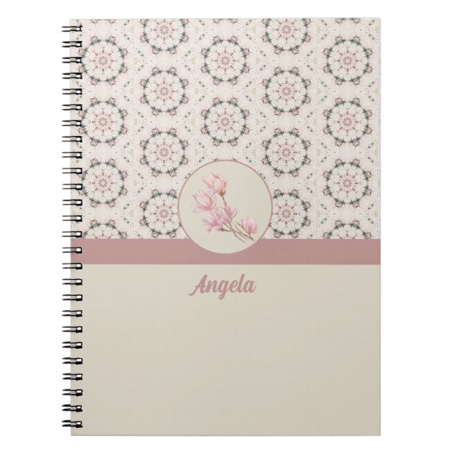 Carnet Vintage Magnolia Floral Ephemera Motif (Devant)