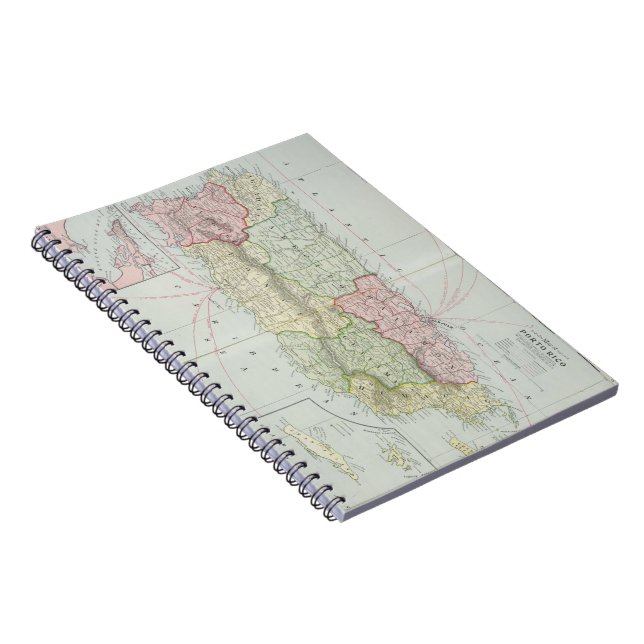 Carnet Vintage Map of Puerto Rico (Côté Droit)