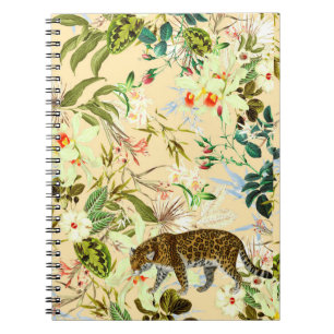 Carnet Vintage Moderne Fleur Tiger Jungle Tropical
