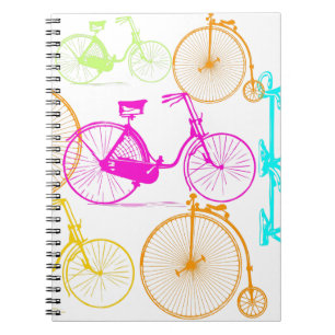 Carnet Vintage moderne Vélo couleur brillante Motif néon