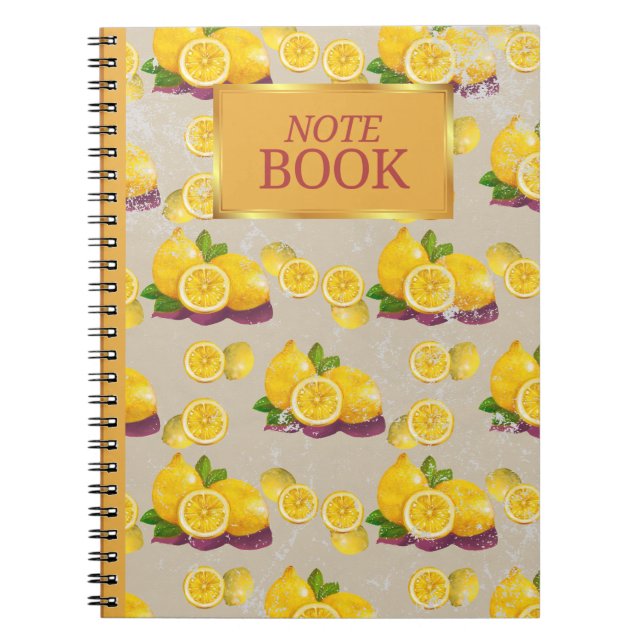 Carnet vintage Motif citron (Devant)