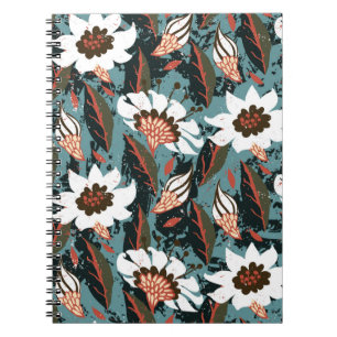 Carnet Vintage motif floral peint à la main avec fleur su