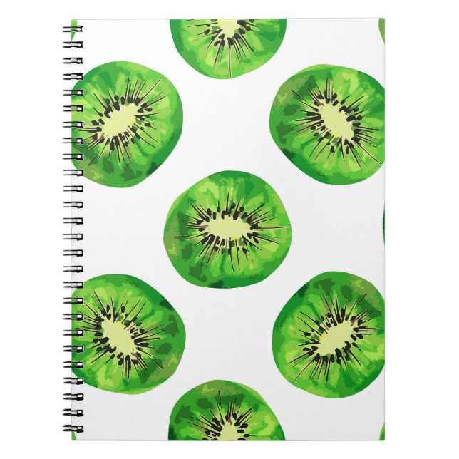 Carnet vintage motif sans couture kiwi main d'illustratio (Devant)
