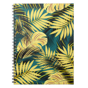 Carnet vintage motif tropical transparent avec feuilles d