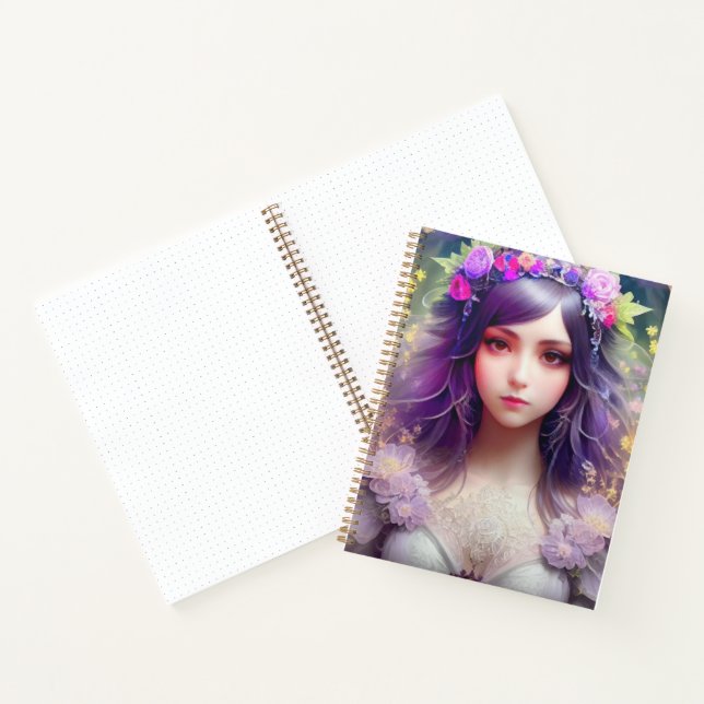 Carnet Vintage Mucha Style Belle femme Portrait (Intérieur)