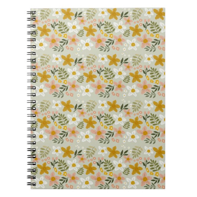 Carnet Vintage Muted Floral Botanical Seamless Pattern (Devant)