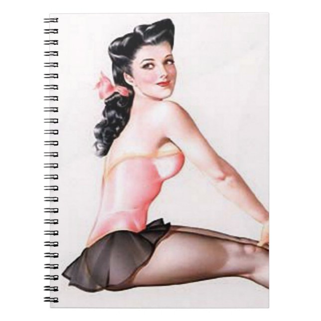 Carnet Vintage Naughty Ballerina Pin Up (Devant)