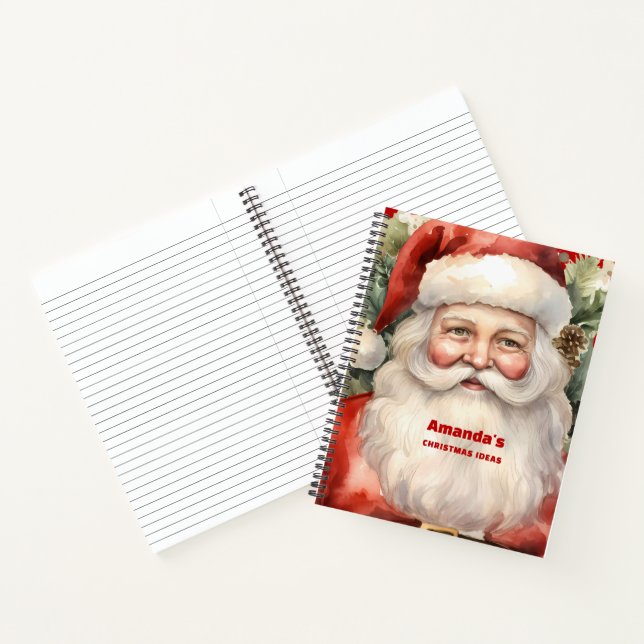 Carnet Vintage Noël Père Noël Souriant (Intérieur)