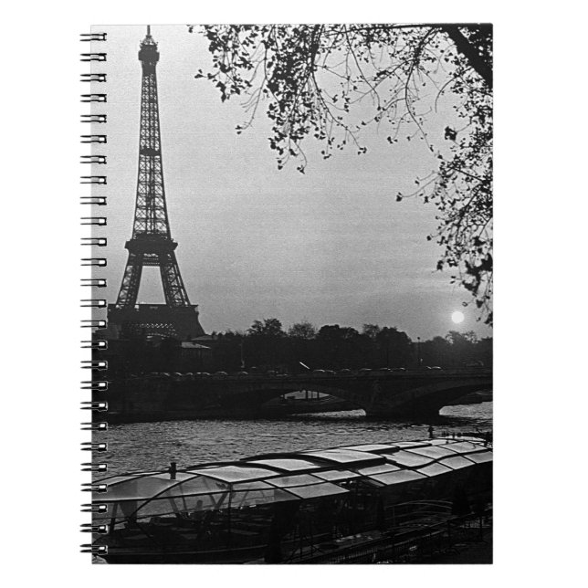 Carnet Vintage Paris Tour Eiffel coucher de soleil (Devant)