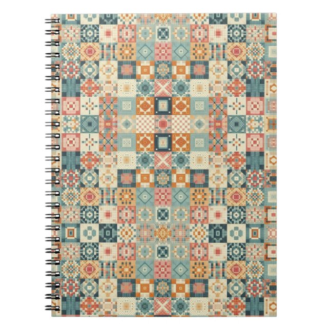 Carnet Vintage, patchwork, paré (Devant)