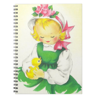 Carnet Vintage petite fille Retro mignonne