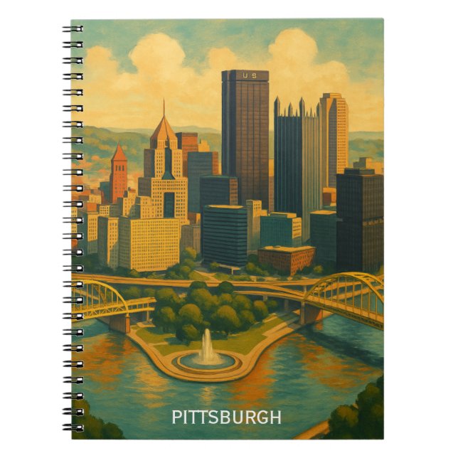 Carnet Vintage Pittsburgh Pennsylvania Skyline (Devant)