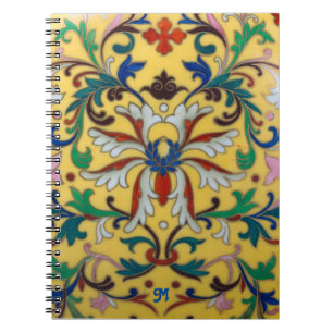 Carnet Vintage rétro Floral Botanique Monogramme
