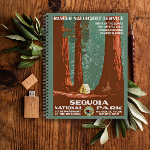 Carnet Vintage Retro Sequoia National Park Travel