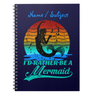 Carnet Vintage Retro Sunset Plutôt Être Une Sirène