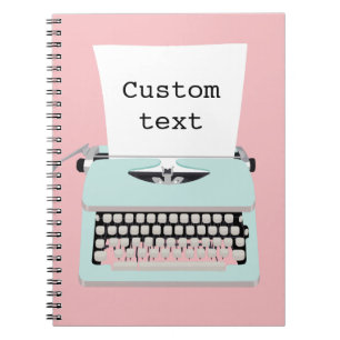 Carnet Vintage retro typewriter and paper design