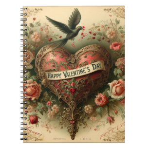Carnet Vintage/rétro/Victorian Valentine's day heart
