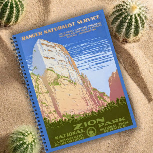 Carnet Vintage Retro Zion National Park Travel